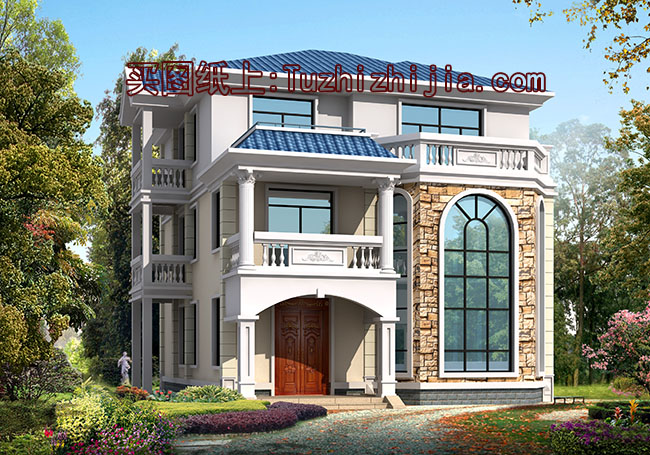 140平三層復(fù)式別墅設(shè)計(jì)圖及外觀效果圖