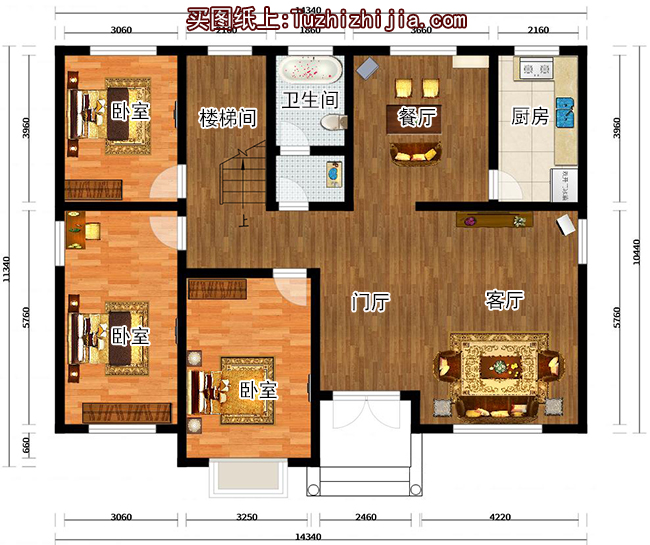 二層四間樓房設(shè)計(jì)圖及效果圖片大全，帶露臺(tái)，外觀時(shí)尚