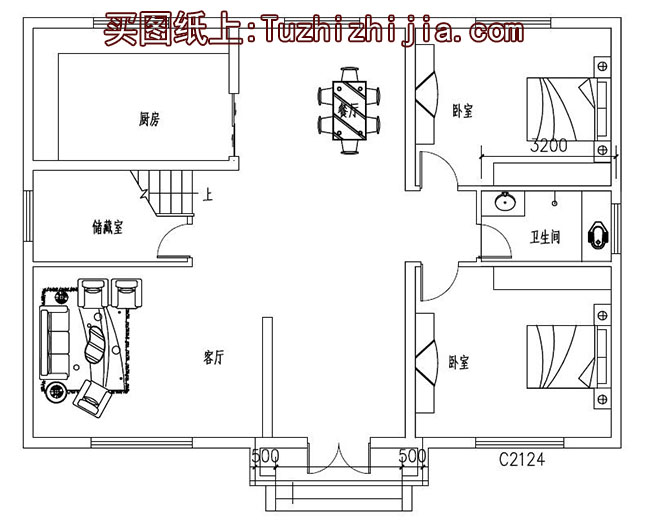 簡單農(nóng)村自建二層樓房設(shè)計圖，南北通透