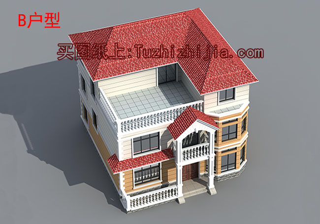 140平新農(nóng)村三層房屋設(shè)計(jì)圖，含外觀效果圖