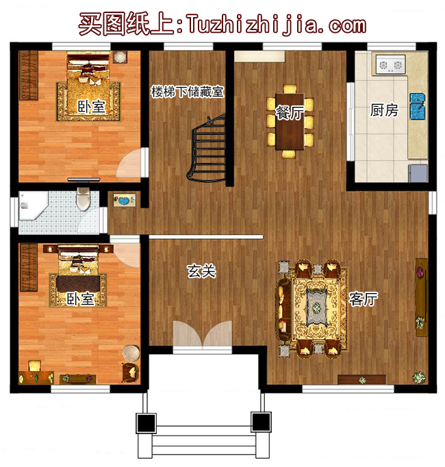 140平方米歐式三層別墅建筑設計圖紙，復式結構