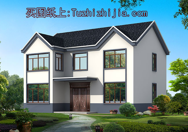  農(nóng)村15萬元二層小樓設(shè)計(jì)圖，外觀簡潔、樸素，造價(jià)低