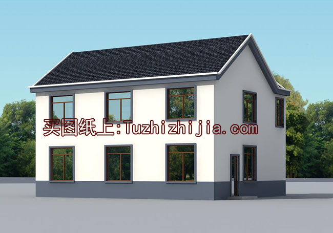  農(nóng)村15萬元二層小樓設(shè)計(jì)圖，外觀簡潔、樸素，造價(jià)低