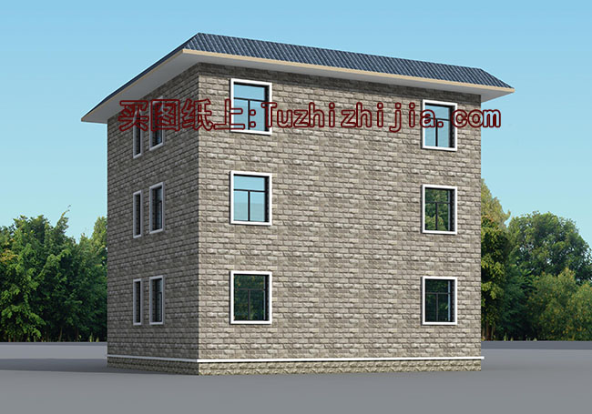 三層平屋頂別墅房屋設(shè)計(jì)圖及外觀效果圖