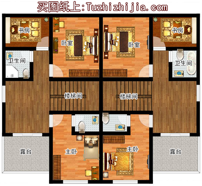 165平方米三層雙拼農(nóng)村房屋設(shè)計(jì)圖大全14x12