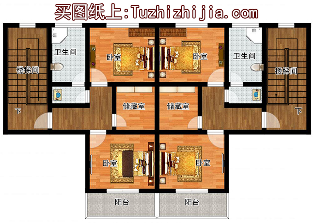 兄弟兩戶(hù)雙拼房屋設(shè)計(jì)圖及外觀圖片，戶(hù)型合理