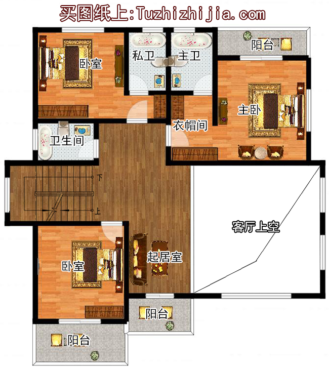 三層別墅設(shè)計(jì)施工圖紙（含外觀效果圖）帶車(chē)庫(kù)帶露臺(tái)