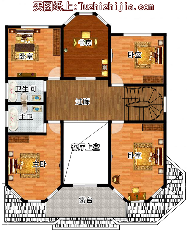 農(nóng)村二層半樓房設(shè)計(jì)圖及效果圖，歐式風(fēng)格