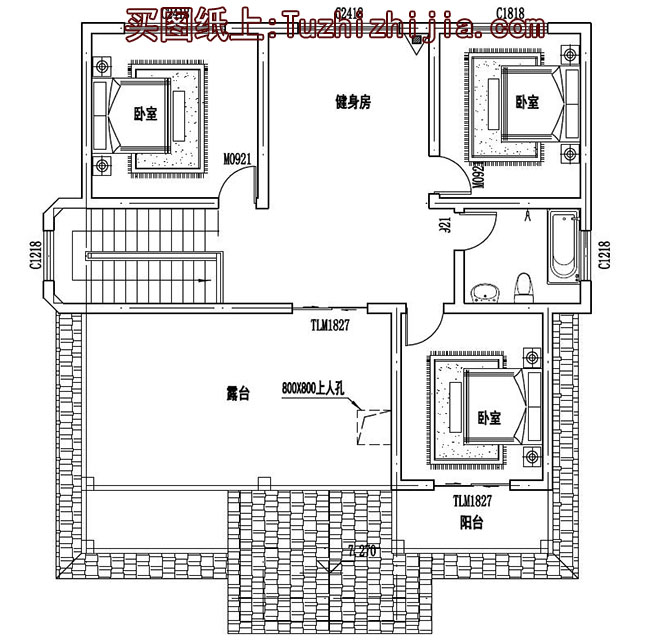 帶車庫現(xiàn)代三層樓房設計圖，外觀效果圖時尚、美觀