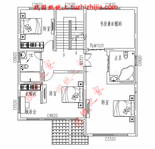 130平米徽式古典風(fēng)格的三層自建房屋別墅設(shè)計(jì)圖紙，戶型合極佳，適合居住