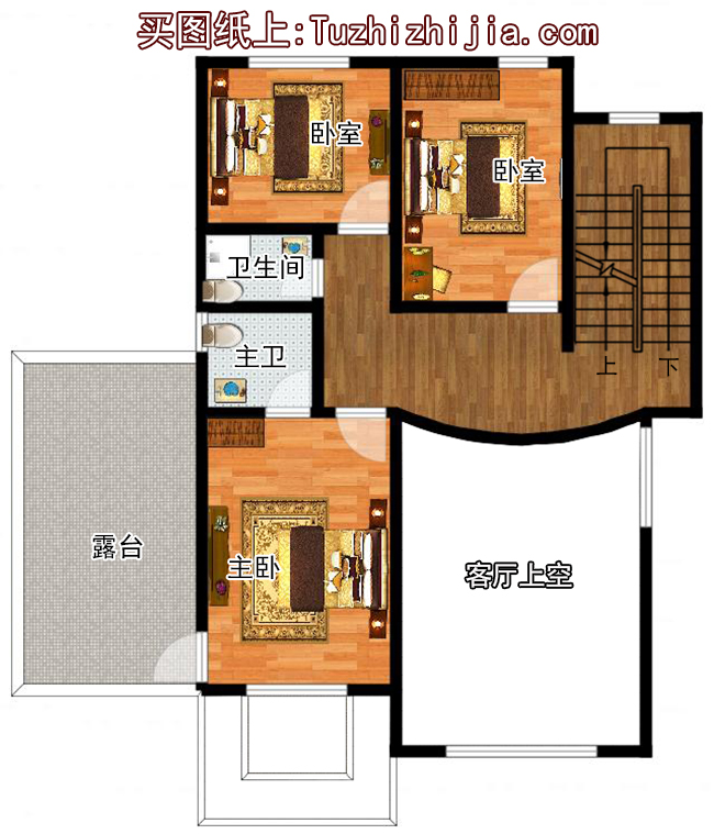 歐式三層樓中樓別墅設(shè)計(jì)圖紙帶車庫（含外觀效果圖）