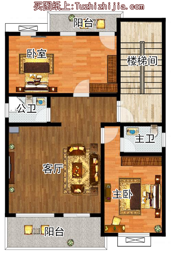 農(nóng)村四層復(fù)式房屋設(shè)計圖紙，占地105平方米預(yù)算35萬左右