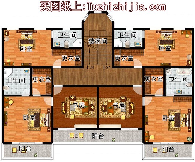 占地260平方米歐式四層別墅設(shè)計圖20X18米，造價108萬