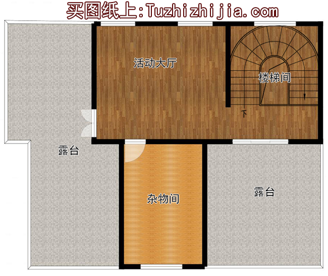 現(xiàn)代新中式四層復(fù)式別墅房屋設(shè)計圖，旋轉(zhuǎn)樓梯，含效果圖