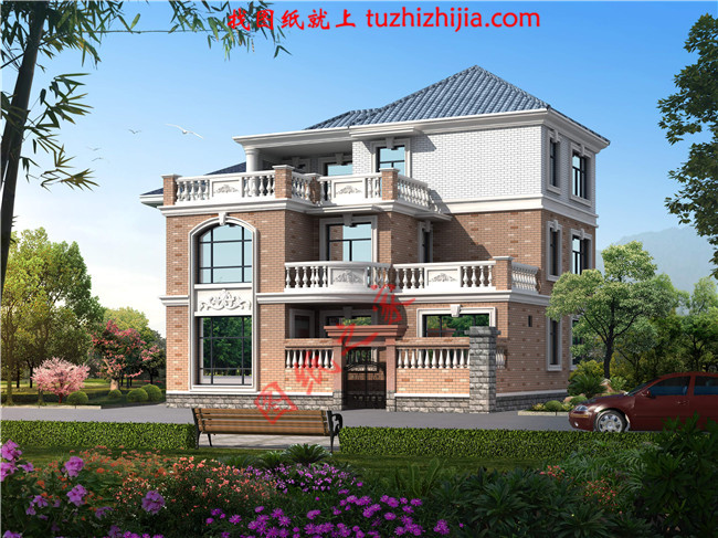 最新140平米三層自建房屋設(shè)計(jì)圖紙，本戶型帶小院