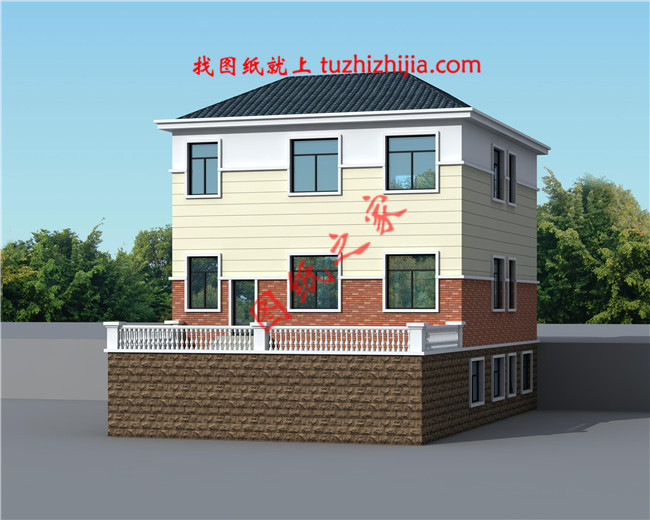 二層自建房屋設(shè)計圖，帶小院，帶地下室，外觀現(xiàn)代、時尚，內(nèi)部布局合理