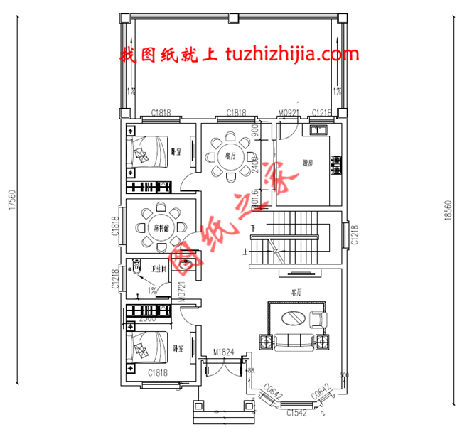 二層自建房屋設(shè)計圖，帶小院，帶地下室，外觀現(xiàn)代、時尚，內(nèi)部布局合理