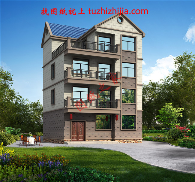 簡單實用的四層農(nóng)村自建房屋設(shè)計圖，占地100平米左右