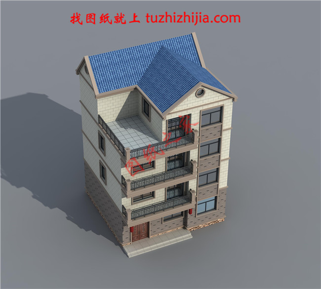 簡單實用的四層農(nóng)村自建房屋設(shè)計圖，占地100平米左右