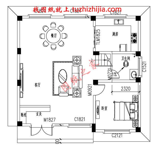 簡單實用的四層農(nóng)村自建房屋設(shè)計圖，占地100平米左右