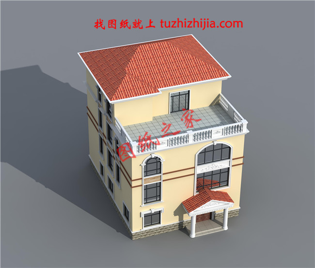 最新款高端大氣四層小別墅設(shè)計(jì)圖，一層客廳挑空設(shè)計(jì)，給您十足的空間感