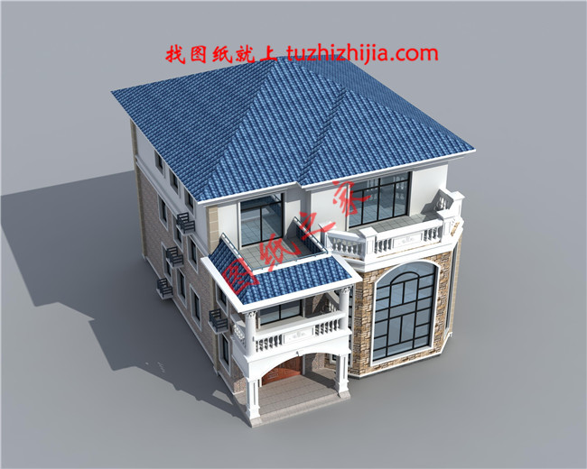 全套三層農(nóng)村房屋設(shè)計圖紙，客廳中空，大大的窗戶，采光極好，外觀上十分耐看