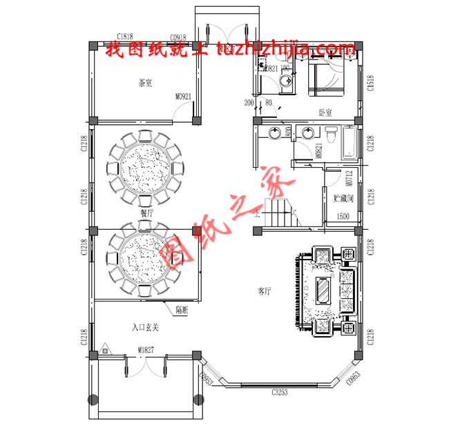 全套三層農(nóng)村房屋設(shè)計圖紙，客廳中空，大大的窗戶，采光極好，外觀上十分耐看