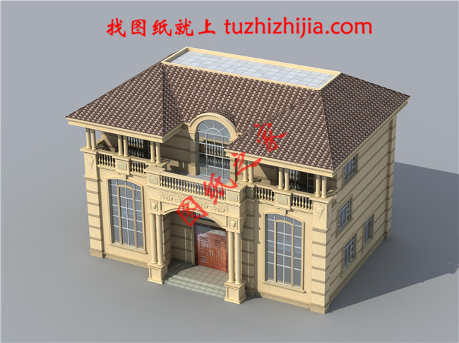 三層農(nóng)村自建房別墅設(shè)計(jì)圖紙，大廳中空，外觀高端大氣