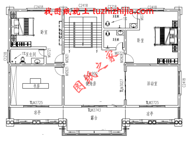 三層農(nóng)村自建房別墅設(shè)計(jì)圖紙，大廳中空，外觀高端大氣