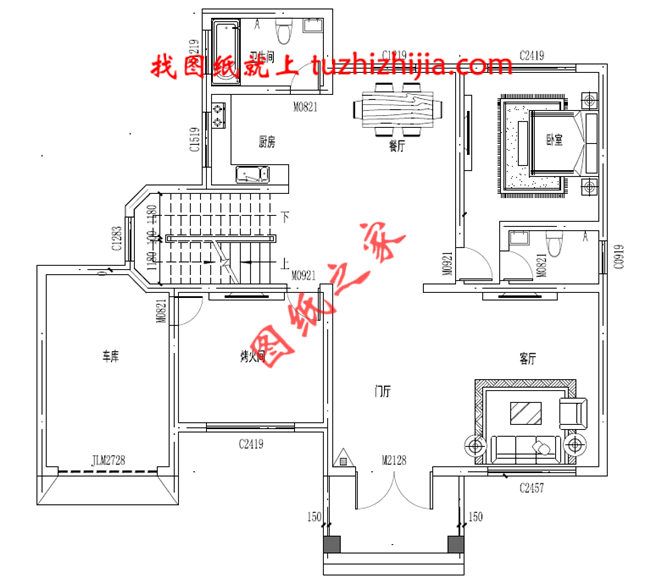 帶車庫三層自建別墅設(shè)計(jì)圖紙，客廳中空，外觀洋氣時尚，這款戶型非常受歡迎
