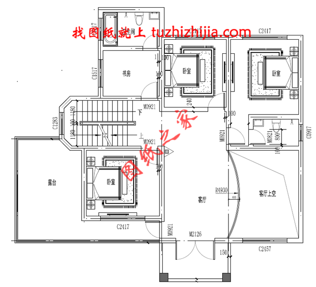 帶車庫三層自建別墅設(shè)計(jì)圖紙，客廳中空，外觀洋氣時尚，這款戶型非常受歡迎