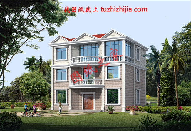 簡約時尚大方二層農(nóng)村別墅設(shè)計圖紙，占地120平米，大小適中