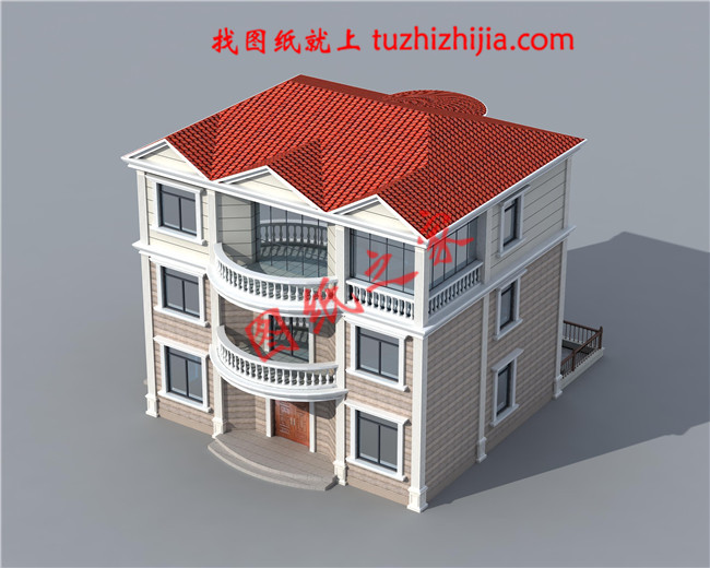 簡約時尚大方二層農(nóng)村別墅設(shè)計圖紙，占地120平米，大小適中