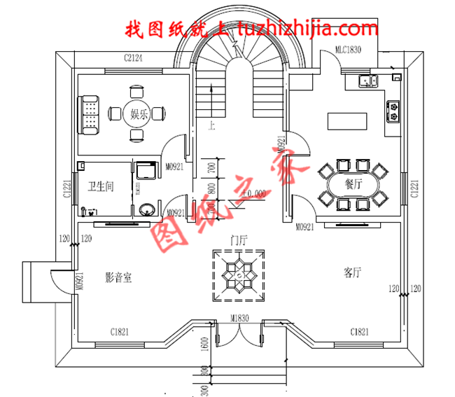 簡約時尚大方二層農(nóng)村別墅設(shè)計圖紙，占地120平米，大小適中