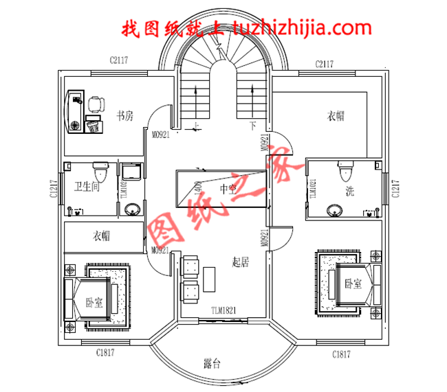 簡約時尚大方二層農(nóng)村別墅設(shè)計圖紙，占地120平米，大小適中