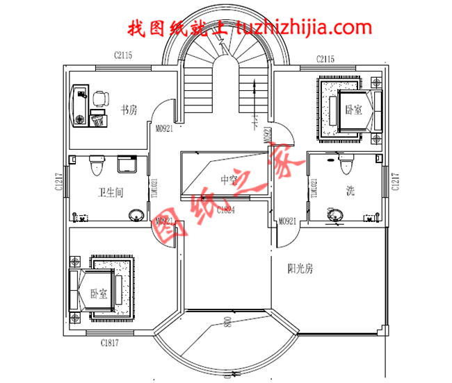 簡約時尚大方二層農(nóng)村別墅設(shè)計圖紙，占地120平米，大小適中