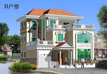 三層帶車庫樓中樓建房別墅圖紙，占地130平米左右，戶型室內(nèi)布局