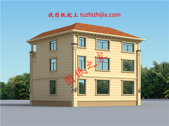 簡(jiǎn)歐式三層小別墅設(shè)計(jì)圖，帶地下室，客廳中空，占地150平米