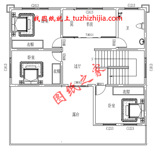 簡(jiǎn)歐式三層小別墅設(shè)計(jì)圖，帶地下室，客廳中空，占地150平米