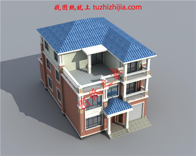 最新設計的三層農村別墅圖紙，帶車庫，帶露臺，占地150平米左右