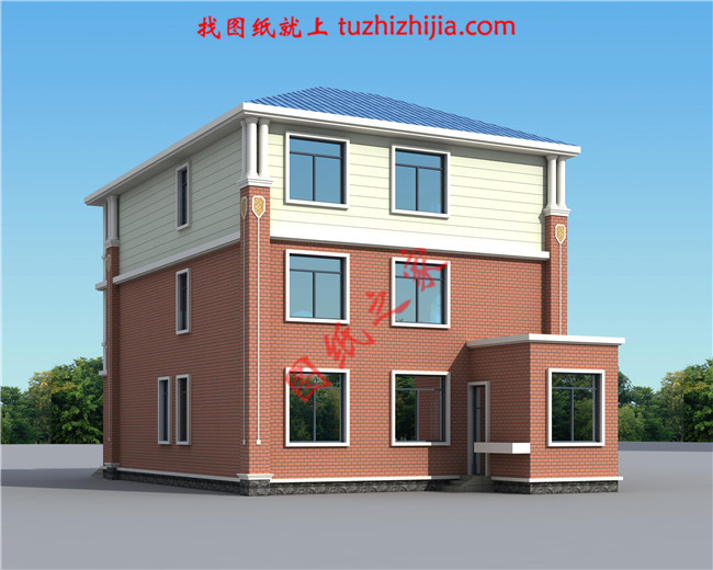 最新設計的三層農村別墅圖紙，帶車庫，帶露臺，占地150平米左右