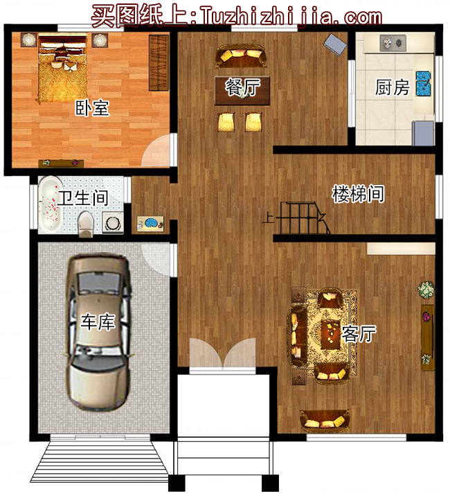 復(fù)式三層帶車庫簡歐小別墅設(shè)計圖，農(nóng)村三層房屋設(shè)計圖