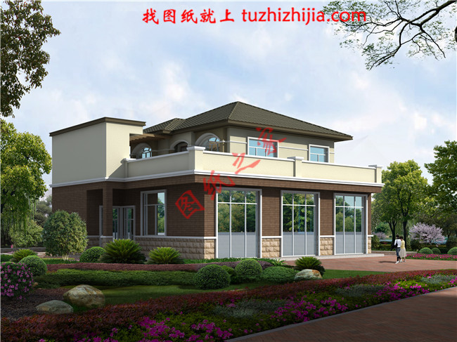 二層別墅設(shè)計(jì)圖紙及效果圖，占地200平米，外觀精致優(yōu)雅，小有情調(diào)