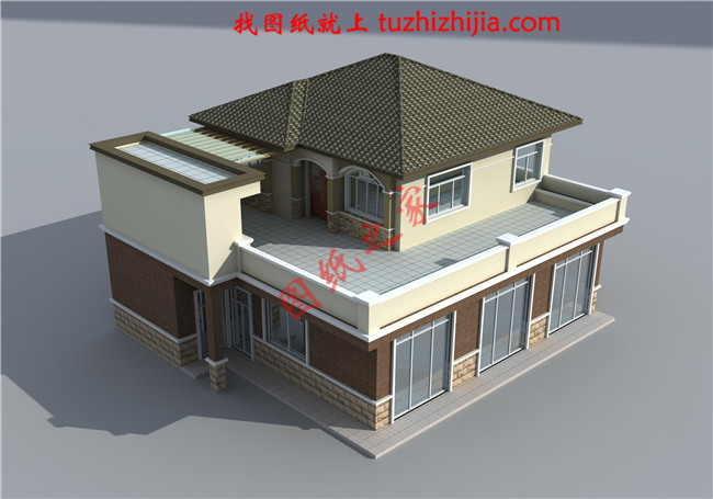 二層別墅設(shè)計(jì)圖紙及效果圖，占地200平米，外觀精致優(yōu)雅，小有情調(diào)