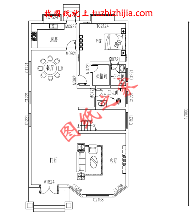 農(nóng)村二層小別墅自建房屋設(shè)計圖，客廳中空，占地150平米