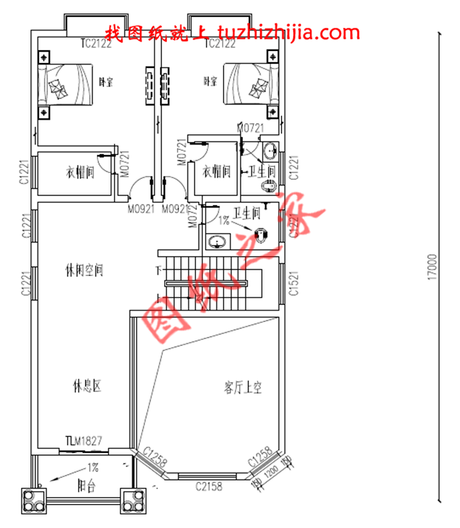 農(nóng)村二層小別墅自建房屋設(shè)計圖，客廳中空，占地150平米
