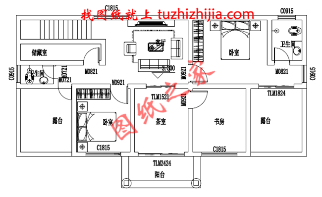 經(jīng)典二層農(nóng)村自建房屋別墅設計圖紙，占地110平米左右