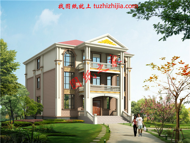 三層農(nóng)村小別墅設(shè)計圖，占地200平米，陽光大氣