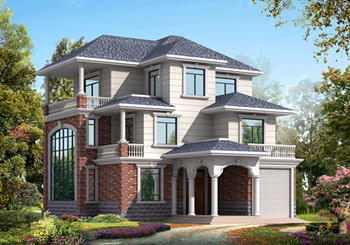 帶車庫三層農(nóng)村小別墅設(shè)計圖，最新的設(shè)計，款式新穎