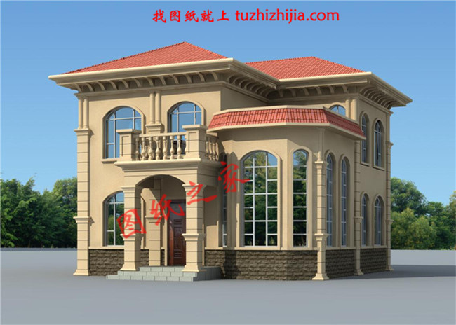 經(jīng)濟實用型二層農(nóng)村小別墅設(shè)計圖，造價25萬內(nèi)，外觀看起來時尚